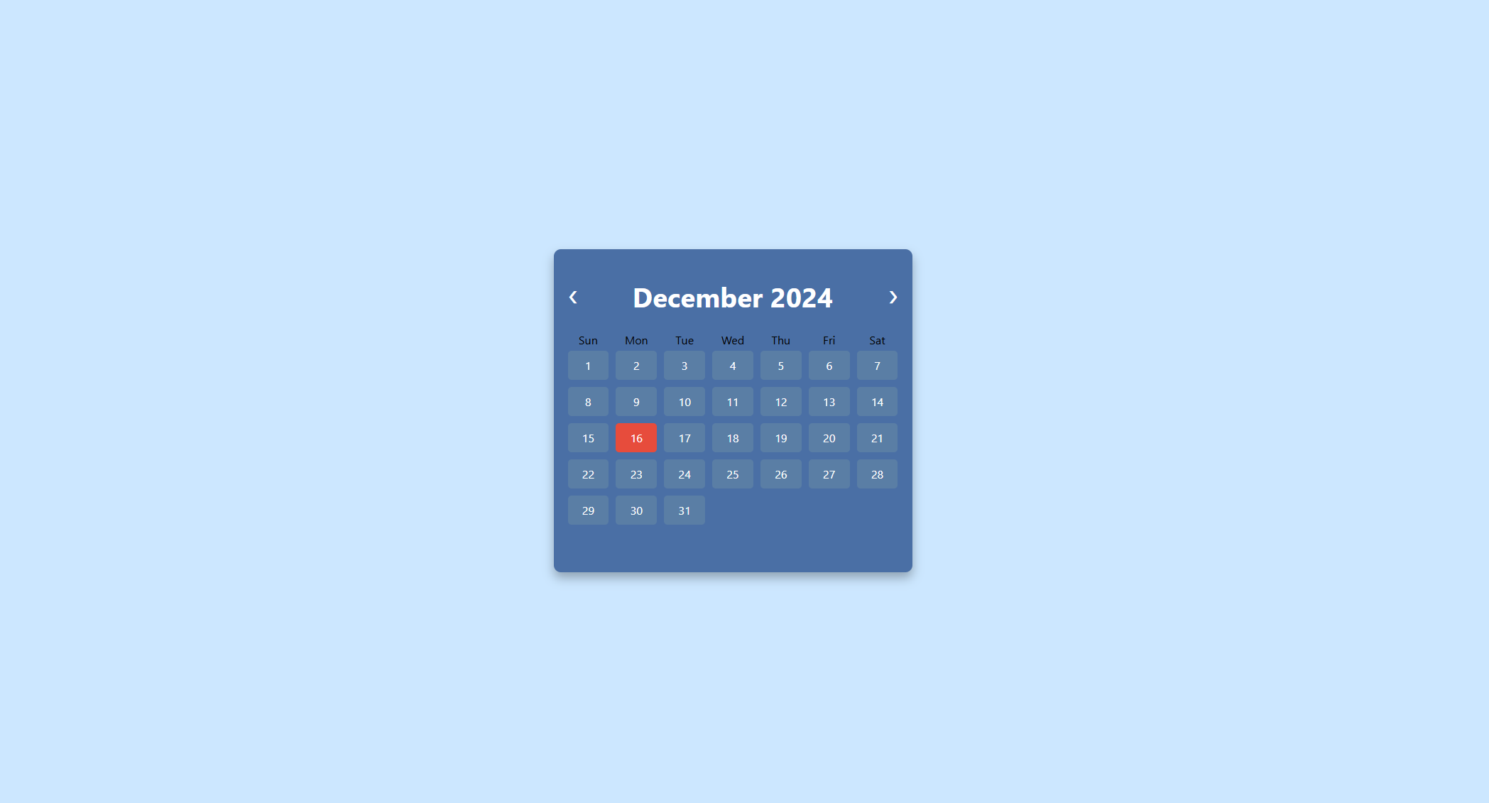 Interactive Calendar